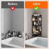 imageLifewit 4 Tier Floor Standing Shower Caddy Corner Plastic Bathroom Organizer Shelf Rack for Storage Shampoo Body Wash Care Skincare BlackBlack