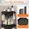 imageLifewit 4 Tier Floor Standing Shower Caddy Corner Plastic Bathroom Organizer Shelf Rack for Storage Shampoo Body Wash Care Skincare BlackBlack