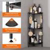 imageLifewit 4 Tier Floor Standing Shower Caddy Corner Plastic Bathroom Organizer Shelf Rack for Storage Shampoo Body Wash Care Skincare BlackBlack