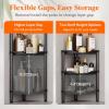 imageLifewit 4 Tier Floor Standing Shower Caddy Corner Plastic Bathroom Organizer Shelf Rack for Storage Shampoo Body Wash Care Skincare BlackBlack