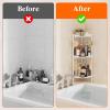 imageLifewit 4 Tier Floor Standing Shower Caddy Corner Plastic Bathroom Organizer Shelf Rack for Storage Shampoo Body Wash Care Skincare BlackWhite