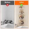 imageLifewit 4 Tier Floor Standing Shower Caddy Corner Plastic Bathroom Organizer Shelf Rack for Storage Shampoo Body Wash Care Skincare BlackWhite