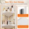 imageLifewit 4 Tier Floor Standing Shower Caddy Corner Plastic Bathroom Organizer Shelf Rack for Storage Shampoo Body Wash Care Skincare BlackWhite