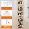 imageLifewit 4 Tier Floor Standing Shower Caddy Corner Plastic Bathroom Organizer Shelf Rack for Storage Shampoo Body Wash Care Skincare BlackWhite