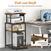 imageLifewit 4 Tier Printer Stand with 3 Power Outlets Wheels and Adjustable Storage Shelf for Home Office Rolling Printer Cart for Shredder Scanner Fax Rustic BrownRustic Brown