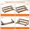 imageLifewit 4Tier Wooden Dispaly Riser with Metal Stand 139 Inch Step Cologne Stand Perfume Organizer Display Shelf for Fragrance Skincare Figurine Spice Tabletop Cabinet 1 Set Rustic Brown1