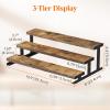 imageLifewit 4Tier Wooden Dispaly Riser with Metal Stand 139 Inch Step Cologne Stand Perfume Organizer Display Shelf for Fragrance Skincare Figurine Spice Tabletop Cabinet 1 Set Rustic Brown2