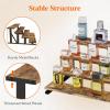 imageLifewit 4Tier Wooden Dispaly Riser with Metal Stand 139 Inch Step Cologne Stand Perfume Organizer Display Shelf for Fragrance Skincare Figurine Spice Tabletop Cabinet 1 Set Rustic Brown2