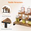 imageLifewit 4Tier Wooden Dispaly Riser with Metal Stand 139 Inch Step Cologne Stand Perfume Organizer Display Shelf for Fragrance Skincare Figurine Spice Tabletop Cabinet 1 Set Rustic Brown2