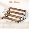 imageLifewit 4Tier Wooden Dispaly Riser with Metal Stand 139 Inch Step Cologne Stand Perfume Organizer Display Shelf for Fragrance Skincare Figurine Spice Tabletop Cabinet 1 Set Rustic Brown2