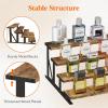 imageLifewit 4Tier Wooden Dispaly Riser with Metal Stand 139 Inch Step Cologne Stand Perfume Organizer Display Shelf for Fragrance Skincare Figurine Spice Tabletop Cabinet 1 Set Rustic Brown1