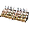 imageLifewit 4Tier Wooden Dispaly Riser with Metal Stand 139 Inch Step Cologne Stand Perfume Organizer Display Shelf for Fragrance Skincare Figurine Spice Tabletop Cabinet 1 Set Rustic Brown2