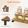 imageLifewit 4Tier Wooden Dispaly Riser with Metal Stand 139 Inch Step Cologne Stand Perfume Organizer Display Shelf for Fragrance Skincare Figurine Spice Tabletop Cabinet 1 Set Rustic Brown1