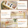imageLifewit Bar Cart Gold 3 Tier Wine Rolling Cart with Lockable Wheels 12 Glass Holders and 4 Wine Rack Home Serving Drink Liquor Cart for Kitchen Dining Living Room 316quot x 131quot x 339quot Gold