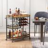 imageLifewit Bar Cart Home Bar Serving Cart 3 Tier Drink Cart with 12 Wine Bottle Racks Liquor Beverage Cart for Kitchen Dining Livingroom 315quot x 157quot x 366quot Removable Top Tray Rustic Brown