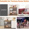 imageLifewit Bar Cart Home Bar Serving Cart 3 Tier Drink Cart with 12 Wine Bottle Racks Liquor Beverage Cart for Kitchen Dining Livingroom 315quot x 157quot x 366quot Removable Top Tray Rustic Brown