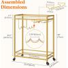 imageLifewit Bar Cart Home Serving Cart with 2 Tier Glass Shelves Liquor Rolling Cart with Lockable Wheels Glass Holder and Wine Rack Beverage Cart for Kitchen Dining Living Room Goldmodern