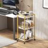 imageLifewit Bar Cart for The Home 3 Tier Small Rolling Wine Cart Drink Serving Cart with Lockable Wheels Mini Liquor Utility Cart for Kitchen Dining Living Room 17quot x 118quot x 321quot GoldGold