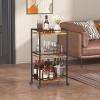 imageLifewit Bar Cart for The Home 3 Tier Small Rolling Wine Cart Drink Serving Cart with Lockable Wheels Mini Liquor Utility Cart for Kitchen Dining Living Room 17quot x 118quot x 321quot GoldBlack