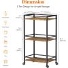 imageLifewit Bar Cart for The Home 3 Tier Small Rolling Wine Cart Drink Serving Cart with Lockable Wheels Mini Liquor Utility Cart for Kitchen Dining Living Room 17quot x 118quot x 321quot GoldBlack