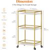 imageLifewit Bar Cart for The Home 3 Tier Small Rolling Wine Cart Drink Serving Cart with Lockable Wheels Mini Liquor Utility Cart for Kitchen Dining Living Room 17quot x 118quot x 321quot GoldGold