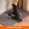 imageLifewit Chenille Indoor Doormat Traps Mud and Water Non Slip LowProfile Rug Doormats for Muddy Shoes and Dog Paws Machine Washable Doormat for Pet Entry Back Door Mud Room 24  36 in GreyGrey