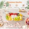 imageLifewit Chilled Serving Tray for Parties 15 Divided Shrimp Cocktail Serving Dish with Lid Plastic Taco Bar Platter Ice Serving Bowl for Veggie Fruit Salad Mimosa Bar Supplies in PartyBuffet