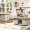 imageLifewit Farmhouse Entryway Console Table Adjustable Shelf Sliding Barn Doors 47 x 157quot x 32quot Hallway Table with Bottom Open Shelf for Entrance Living Room Foyer Rustic White