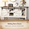 imageLifewit Farmhouse Entryway Console Table Adjustable Shelf Sliding Barn Doors 47 x 157quot x 32quot Hallway Table with Bottom Open Shelf for Entrance Living Room Foyer Rustic White