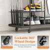 imageLifewit Golf Bag Organizer Golf Bag Stand Golf Club Holder with Wheels 4 Removable Hooks Shoe Racks for Golf Equipment Accessories Golf Organizers and Storage for Garage Basement ShedMedium