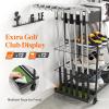 imageLifewit Golf Bag Organizer Golf Bag Stand Golf Club Holder with Wheels 4 Removable Hooks Shoe Racks for Golf Equipment Accessories Golf Organizers and Storage for Garage Basement ShedMedium