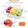 imageLifewit Ice Chilled Condiment Caddy with 5x 20oz25 cup Containers 153quot Condiment Server with Separate Lids Serving Tray Platter with Removable Dishes for Bar Fruit Salad Taco Party Garnish1