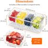 imageLifewit Ice Chilled Condiment Caddy with 5x 20oz25 cup Containers 153quot Condiment Server with Separate Lids Serving Tray Platter with Removable Dishes for Bar Fruit Salad Taco Party Garnish2