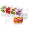imageLifewit Ice Chilled Condiment Caddy with 5x 20oz25 cup Containers 153quot Condiment Server with Separate Lids Serving Tray Platter with Removable Dishes for Bar Fruit Salad Taco Party Garnish1