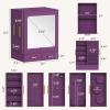 imageLifewit Jewelry Box 360 Rotating Large Adjustable Angle Mirror Jewelry Storage Case with 6 Drawers Open Design Jewelry Organizer for Ring Necklace Earring Bracelet Great Gift Creamy WhiteRoyal Purple