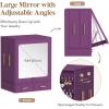imageLifewit Jewelry Box 360 Rotating Large Adjustable Angle Mirror Jewelry Storage Case with 6 Drawers Open Design Jewelry Organizer for Ring Necklace Earring Bracelet Great Gift Creamy WhiteRoyal Purple