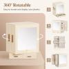 imageLifewit Jewelry Box 360 Rotating Large Adjustable Angle Mirror Jewelry Storage Case with 6 Drawers Open Design Jewelry Organizer for Ring Necklace Earring Bracelet Great Gift Creamy WhiteCreamy White