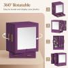 imageLifewit Jewelry Box 360 Rotating Large Adjustable Angle Mirror Jewelry Storage Case with 6 Drawers Open Design Jewelry Organizer for Ring Necklace Earring Bracelet Great Gift Creamy WhiteRoyal Purple