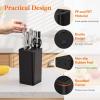 imageLifewit Knife Block without Knives Plastic Universal Knife Block Holder with Detachable Slots Hold Up to 15 Knives Scissors and Sharpening Rods Kitchen Storage Organizer for Counter Black