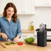imageLifewit Knife Block without Knives Plastic Universal Knife Block Holder with Detachable Slots Hold Up to 15 Knives Scissors and Sharpening Rods Kitchen Storage Organizer for Counter Black