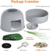 imageLifewit Litter Box Cat with Faux Plant ampamp Scoop Hidden Enclosure Litter Tray with Odor Control ampamp Carbon Filter in Living Room Bedroom Corner BlackGrey