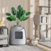 imageLifewit Litter Box Cat with Faux Plant ampamp Scoop Hidden Enclosure Litter Tray with Odor Control ampamp Carbon Filter in Living Room Bedroom Corner BlackGrey