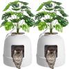 imageLifewit Litter Box Cat with Faux Plant ampamp Scoop Hidden Enclosure Litter Tray with Odor Control ampamp Carbon Filter in Living Room Bedroom Corner BlackWhite