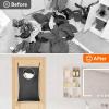imageLifewit Over Door Laundry Hamper Large Collapsible Hanging Laundry Hamper Hanging Laundry Basket Bag for Bathroom Bedroom Dirty Clothes Storage Organizer Light GrayDark Gray