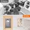 imageLifewit Over Door Laundry Hamper Large Collapsible Hanging Laundry Hamper Hanging Laundry Basket Bag for Bathroom Bedroom Dirty Clothes Storage Organizer Light GrayLight Gray