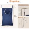 imageLifewit Over Door Laundry Hamper Large Collapsible Hanging Laundry Hamper Hanging Laundry Basket Bag for Bathroom Bedroom Dirty Clothes Storage Organizer Light GrayDark Blue