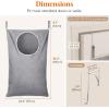 imageLifewit Over Door Laundry Hamper Large Collapsible Hanging Laundry Hamper Hanging Laundry Basket Bag for Bathroom Bedroom Dirty Clothes Storage Organizer Light GrayLight Gray