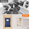 imageLifewit Over Door Laundry Hamper Large Collapsible Hanging Laundry Hamper Hanging Laundry Basket Bag for Bathroom Bedroom Dirty Clothes Storage Organizer Light GrayDark Blue
