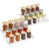 imageLifewit Plastic 2 Pack 3Tier Spice Rack Clear Spice Organization for Cabinet Counter Organizer Shelf for Condiment Seasoning Syrup Liquor Medicine and Perfume for Kitchen Pantry Bar BathClear