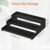 imageLifewit Plastic 2 Pack 3Tier Spice Rack Clear Spice Organization for Cabinet Counter Organizer Shelf for Condiment Seasoning Syrup Liquor Medicine and Perfume for Kitchen Pantry Bar BathBlack